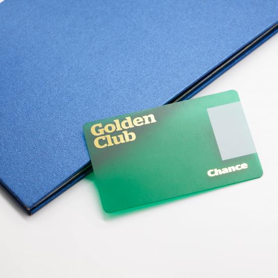 Transparent material made into a card